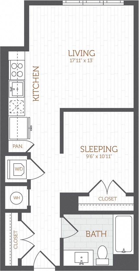 a floor plan of a bedroom apartment with a bathroom and a closet